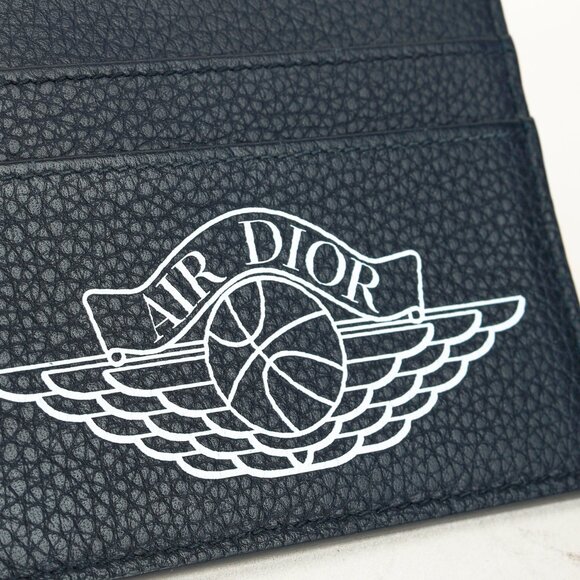 Dior x Air Jordan Wings Navy Leather Card Holder - Picture 3 of 5